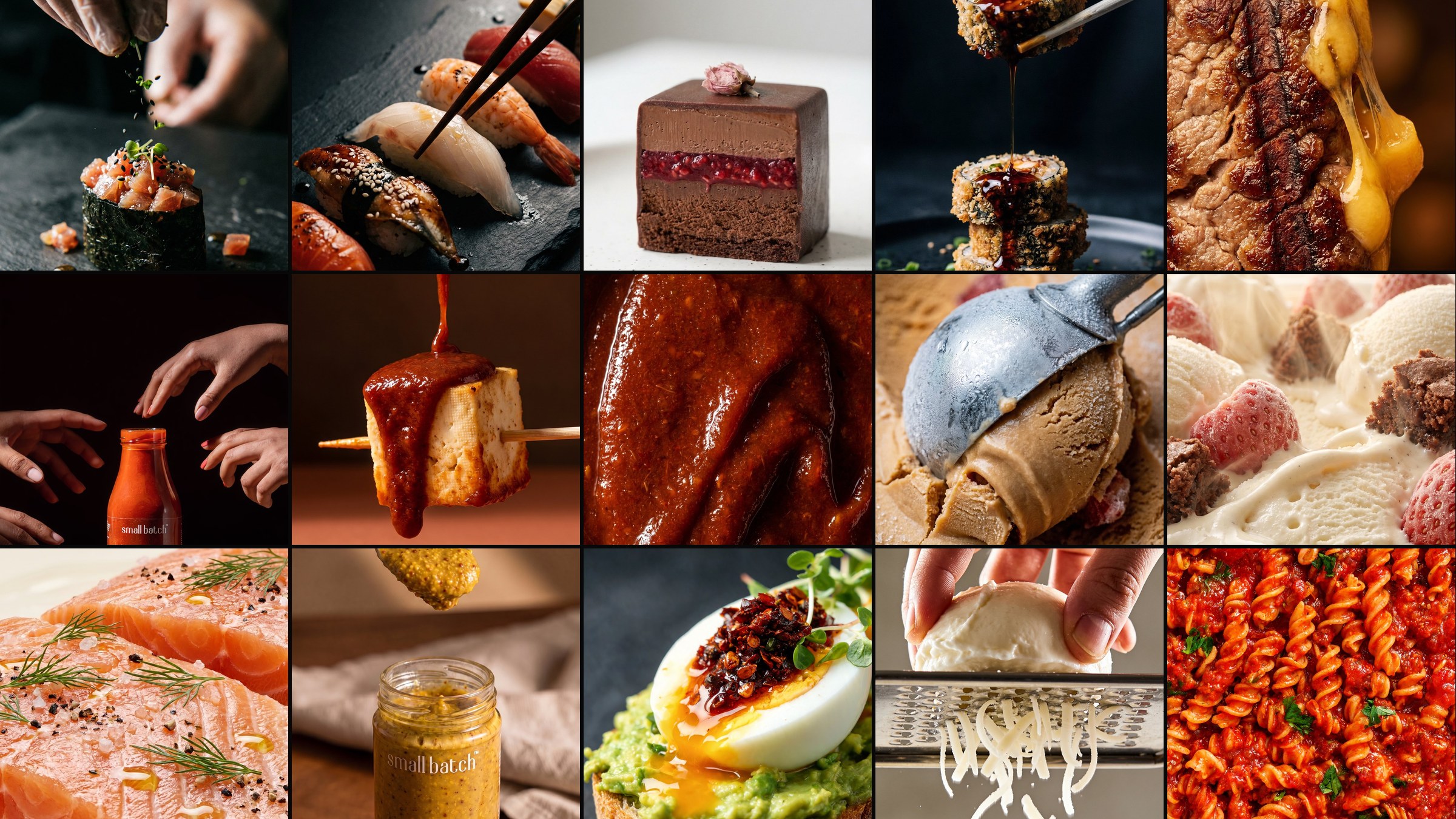 Food film frames collage